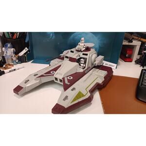 Hasbro Star Wars Clone Wars Republic Fighter Tank Red Deco 2013 + Figures